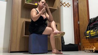 DANGLING MY FLIP FLOPS, SMOKING, FILING MY NAILS, AND IGNORING YOU!