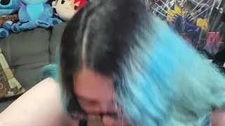 BBW SUCKS AND RIDES DILDO