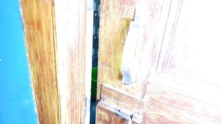 Indian step sister peeing (piss) in the toilet