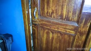 Indian step sister peeing (piss) in the toilet