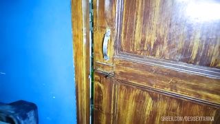 Indian step sister peeing (piss) in the toilet