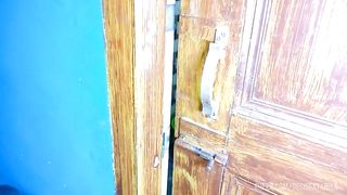 Indian step sister peeing (piss) in the toilet