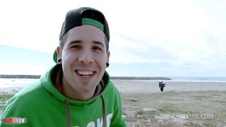 Hairy pussy and anal sex at the beach with french brunette Alex Jsex