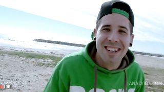 Hairy pussy and anal sex at the beach with french brunette Alex Jsex