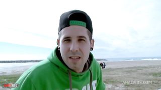 Hairy pussy and anal sex at the beach with french brunette Alex Jsex