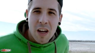 Hairy pussy and anal sex at the beach with french brunette Alex Jsex