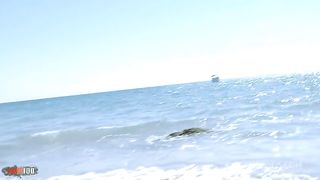 Anal gonzo at the beach with French Mandy Layne