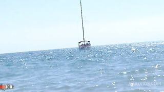 Anal gonzo at the beach with French Mandy Layne