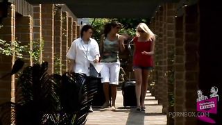 Kelly and Torri get some good news. They celebrate in each other's arms, and legs, in this romantic scene