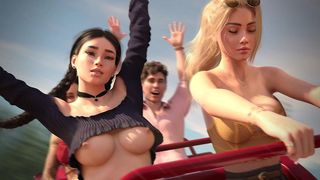 IN DREAMLAND 16, SUMMER AND DANIELLE RIDE THE ROLLER COASTER WHEN THINGS GET WILD — BOTH GIRLS EXPERIENCE A PLAYFUL NIPPLE SLIP IN THIS CHEEKY DREAMLAND MOMENT.