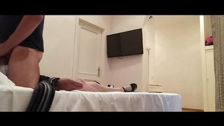 MILF IN STOCKINGS AND HEELS, TIED UP AND FUCKED