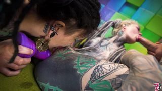 ALTERNATIVE TEEN THREESOME WITH ANAL GAPES AND FACIAL CUMSHOT