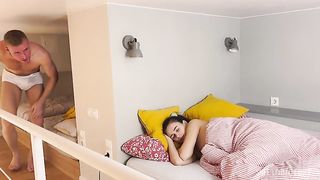 Pregnant step sister Kate woke up with a fat cock in her ass. Creampie anal