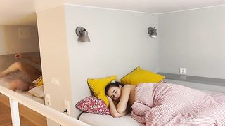 Pregnant step sister Kate woke up with a fat cock in her ass. Creampie anal