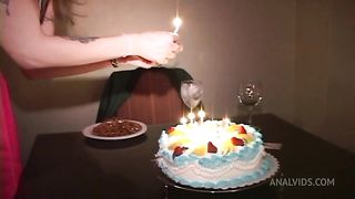 Natasha Starr sucks fucks BBC It cums on her tits Cuckold fucks her ass