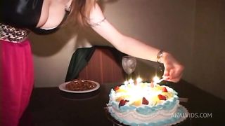 Natasha Starr sucks fucks BBC It cums on her tits Cuckold fucks her ass