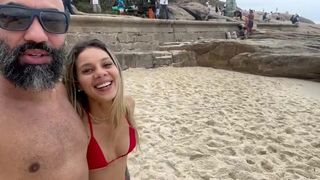 ELA FICOU COM TESAO NA PRAIA E ARREBENTEI O CUZINHO DELA