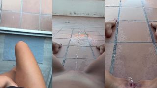 PEEING IN MY BACKYARD IN POV