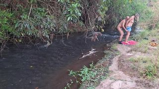 STRANGERS ARE CAUGHT HAVING SEX AT THE WATERFALL.