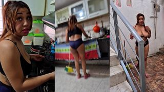 I THINK I COULD FUCK THE CLEANING GIRL. SHE IS BRUNETTE WHORE LATINA FROM COLOMBIA