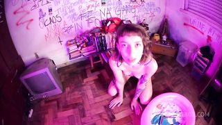 Ass squirting milk enema & farting