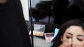 Behind the Scene from Big butt latina slut Amy Yamaguchi gets fucked by 3 cocks with intense Airtight DP And Yummy estudio welcomes Colombian 19 year old Beyonce gets her first anal with Ed Junior's