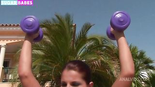 Fitness Anal fingering with Angel Rivas