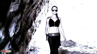 She plays Lara Croft and gets her ass fucked hard