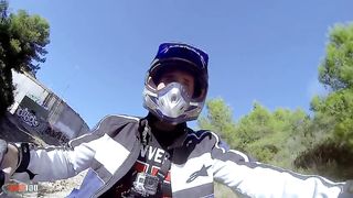 With her huge natural tits she gets ass fucked on the quad