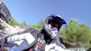 With her huge natural tits she gets ass fucked on the quad