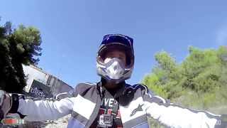 With her huge natural tits she gets ass fucked on the quad