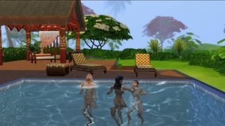 CHEL RELAXING AT THE POOL, THEN HARD DP BY HER GOD FRIENDS