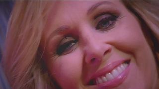 HORNY BLUE-EYED BLONDE JULIA ANN PLAYS WITH HER BIG TITS & PUSSY!