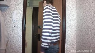 Slim teen analyzed in the kitchen