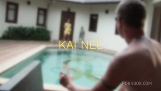 A young girl thanked the guy for the rest and was fucked hard near the pool