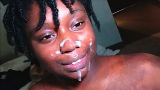 REVERSE COWGIRL FACIAL AND ROUND 2 FOR DARKCHOCOLATEBARBIE