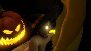 ESMERALDA IS SEXY MATURE WITCH PUMPKIN KING ON HALLOWEEN