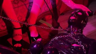 RUBBER AND AVA FETISHART GIVE PERV A LATEX FOOTJOB - PART 1