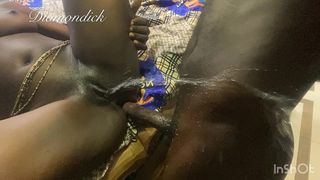 SQUIRTING ON MY BIG LONG COCK EBONY COUPLE “ EBONY SLUT SQUIRT FOUNTAIN “
