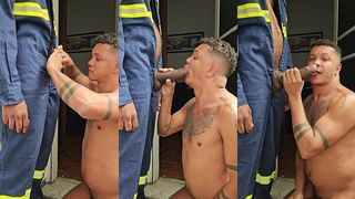 BAHIAN STUD GETS BLOWN BY SWEATY CONSTRUCTION WORKER PEAO