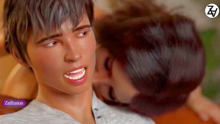 MATURE WOMAN GIVES YOUNG BOY HIS MOST BEAUTIFUO MOENTS OF HIS LIFE WITH DEEP PASSION - 3D ANIMATION ORIGIONAL STORY SCENE