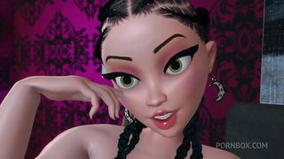 Ebony takes D24 and turns her phat pussy into a bbc to fuck her lover's big juicy bubble butt