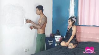 100% anal with the bricklayer of her house