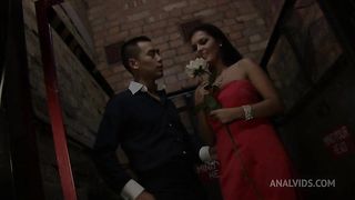 Formal British Brunette With Big Tits Gets Plowed In The The Lift