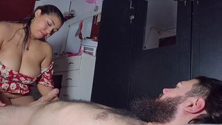 BRUTAL FACE FUCK. DEEPTHROAT GIRLFRIEND ASKS FOR MILK EVERY DAY