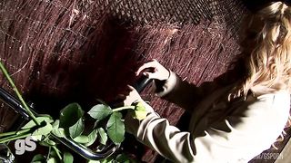 Anal four some with lesbian strapon and rough cocks