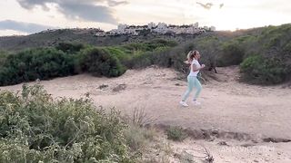 He helped me with my booty workout on the beach.. BG Sex Outdoor