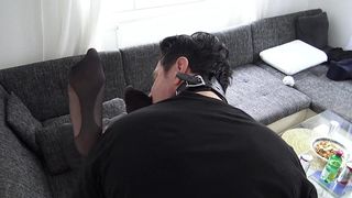 CLASSIC STOCKINGS FOOT WORSHIP AND SOCK SNIFFING OF KELLY