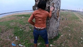 OUTDOOR STRIPTEASE BY THE LAKE – JEANS, LEATHER & NAUGHTY TEASE (PART 1)