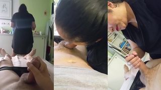 MILF NURSE BANDAGES MY FEET BUT CAN T RESIST GIVING ME A BLOWJOB